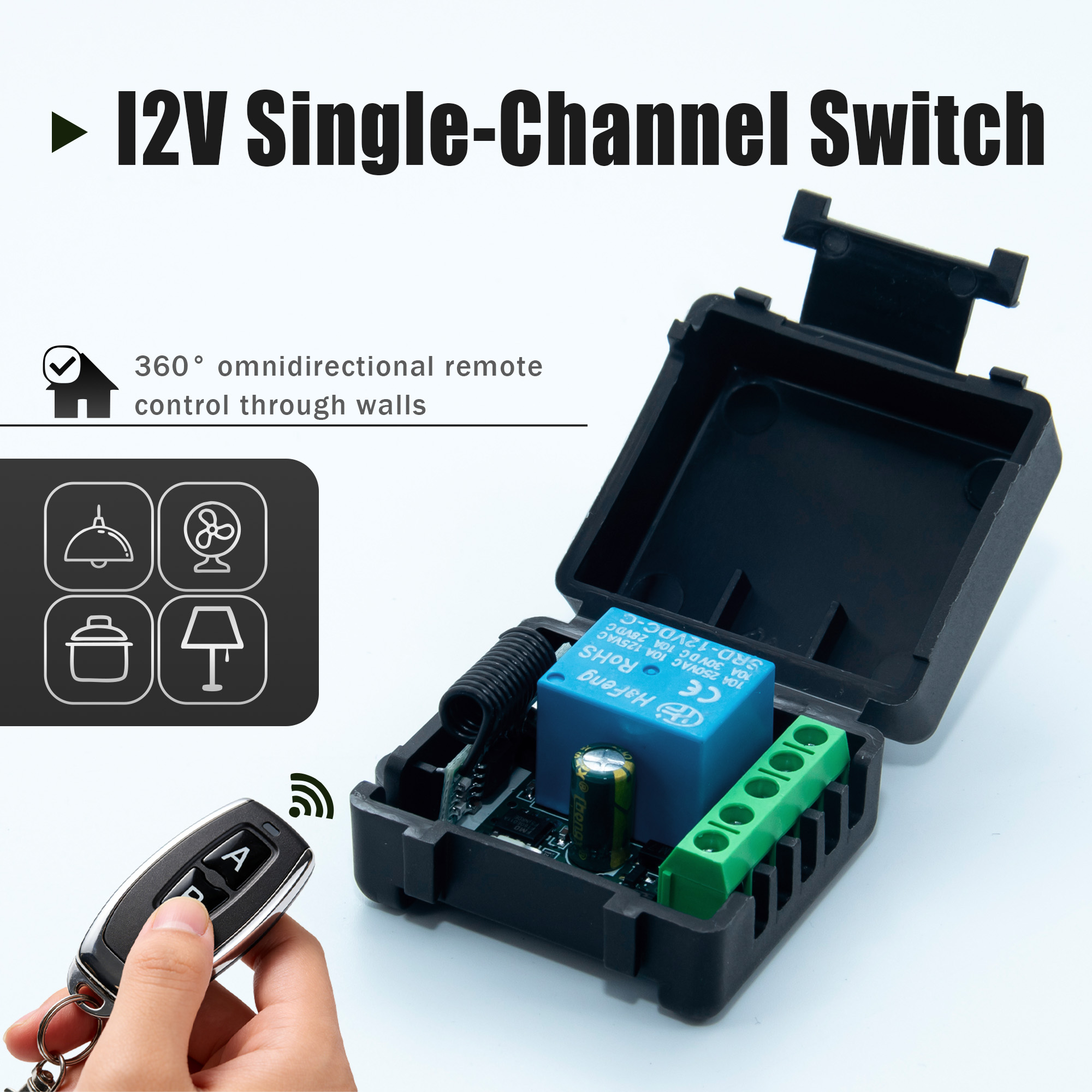 Rf 433Mhz Module - DC 12V 433MHz Drahtloser Fernbedienungsschalter 1-Kanal
