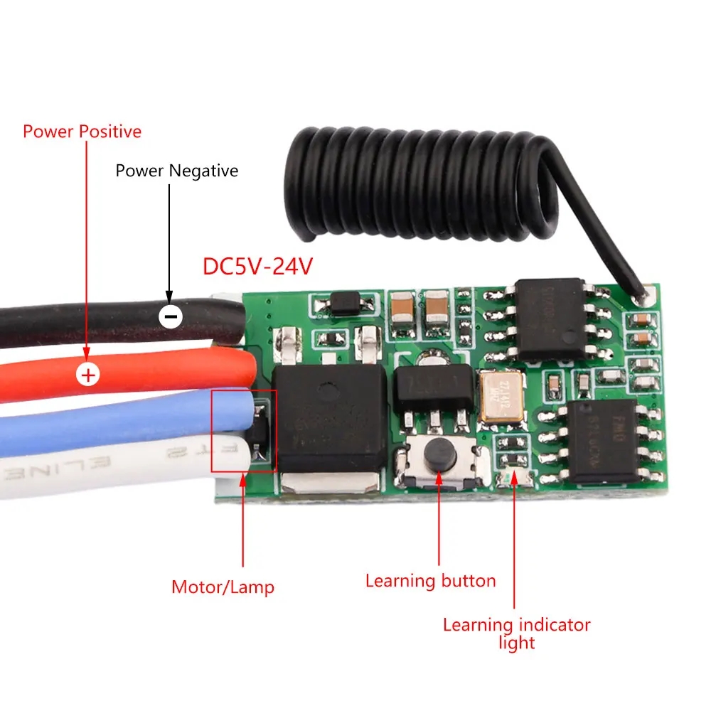 Rf 433Mhz Module - DC 3,7V-24V 433MHz Mini Drahtloser RF-Fernbedienungsschalter-Empfängermodul