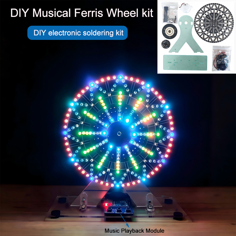 Diy Electronics Soldering Kit - DIY Elektronik-Bausätze: LED-beleuchtetes Musik-Riesenrad zum Selberlöten