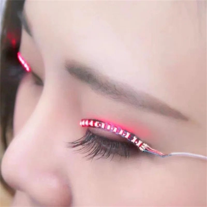 Diy Halloween Electronics - 1 Paar falsche LED-Wimpern, Make-up-Wimpern, wasserdicht,