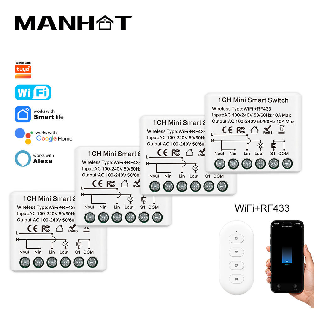 Rf 433Mhz Module - 10A Mini WLAN Smart Switch RF433Mhz