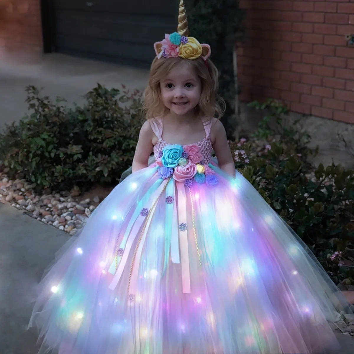 Mädchen Langes LED Einhorn Tut – Diy Halloween Electronics Bewertung und Preis