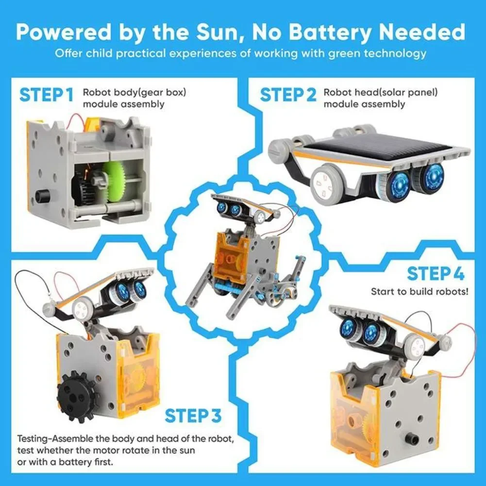 13-in-1 solarbetriebener Robot – Diy Electronics Components Bewertung und Preis